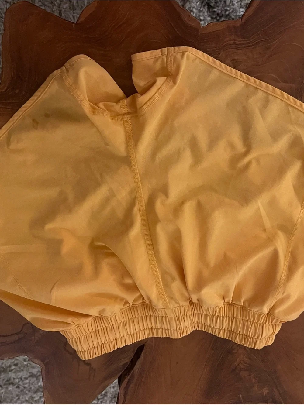 lululemon athletica kids' yellow elastic-waist shorts